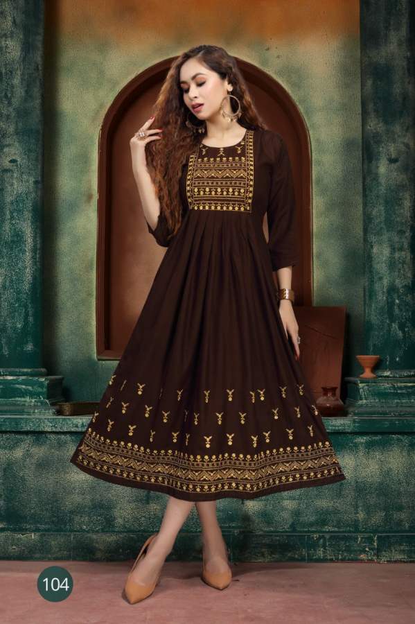 Razzo Zarina Fancy Ethnic Wear Embroidery Work Anarkali Kurti Collection